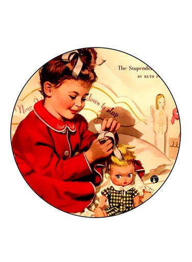 Vintage Art Printed Fridge Magnet Multicolour