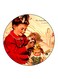 Vintage Art Printed Fridge Magnet Multicolour