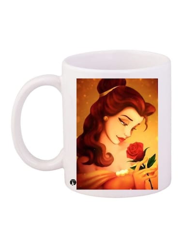 Disney Princess Printed Coffee Mug White/Yellow/Red
