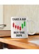 1pc Day Trader 11oz Ceramic Coffee Mug - "Take a Sip Buy the Dips" Stock Market Design, Novelty Gift for Traders