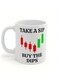 1pc Day Trader 11oz Ceramic Coffee Mug - "Take a Sip Buy the Dips" Stock Market Design, Novelty Gift for Traders