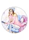 Cartoon Girl Printed Fridge Magnet White/Pink/Blue 5.5cm