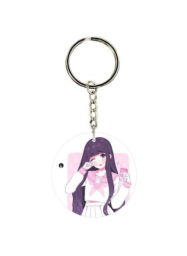 Cartoon Girl Printed Keychain