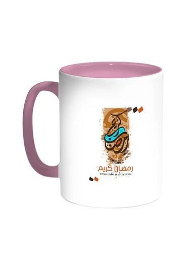 Ramadan Kareem Printed Coffee Mug Pink/White 11ounce