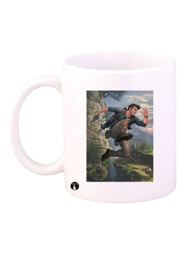 Uncharted Video Game Printed Mug White/Blue/Black