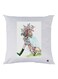 Girl With A Dog Printed Cushion polyester White/Green/Beige 30x30cm