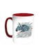 Horse Drawing Printed Coffee Mug Red/White 11ounce