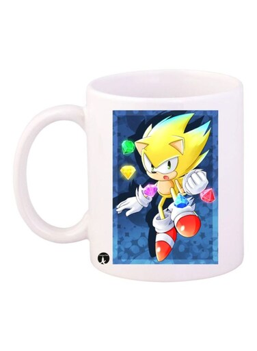 Sonic Video Game Printed Mug Blue/Red/Yellow Standard Size