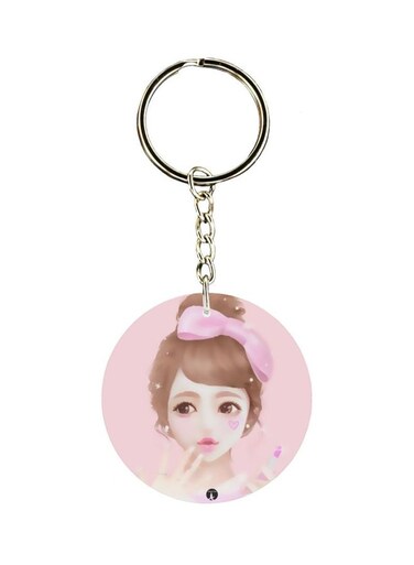 Single Sided Animie Girl Printed Keychain