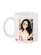 Beautiful Girl Design Ceramic Coffee Mug White/Green/Beige 11ounce
