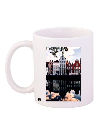 City Printed Coffee Mug White/Black/Brown 11ounce