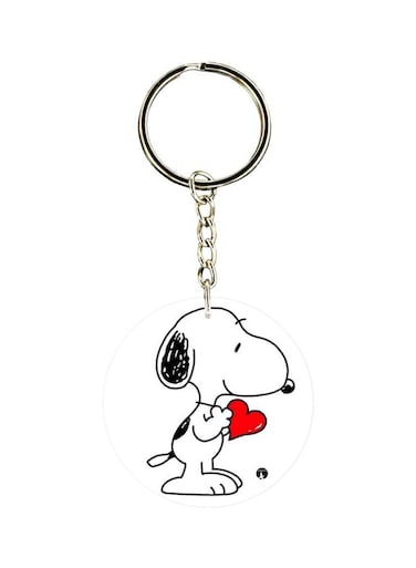 Dog Printed Double Sided Keychain