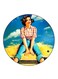 Vintage Art Printed Fridge Magnet Multicolour