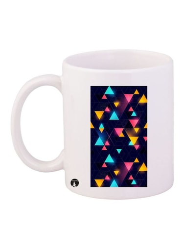 Triangle Printed Mug White/Blue/Pink Standard Size