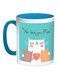 We Love You Mom Printed Coffee Mug Blue/White/Beige 11ounce
