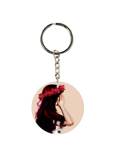 Girl Printed Dual Sided Keychain