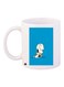 Cartoon Printed Coffee Mug White/Blue/Black 11ounce