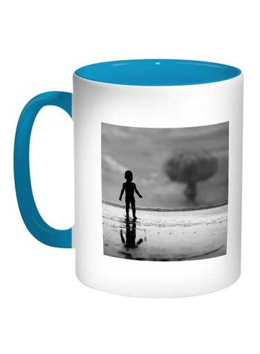 The Consequences Of Wars Printed Coffee Mug Blue/White/Grey