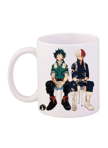 My Hero Academia Printed Mug White/Blue/Green 12ounce