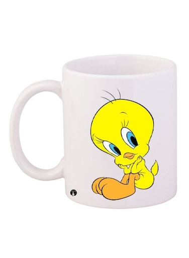Tweety Printed Coffee Mug White/Yellow/Orange 11ounce
