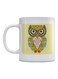 Owl Mandala Printed Ceramic Mug Beige/Orange/Blue