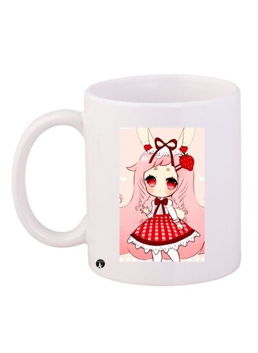 Printed Coffee Mug White/Pink/Red 11ounce