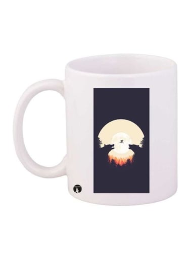Wolves Printed Coffee Mug White/Black/Beige