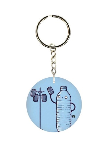 Bottle Printed Single Sided Keychain