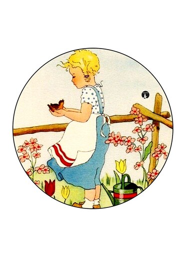 Girls Printed Fridge Magnet Multicolour 5.5 x 5.5cm