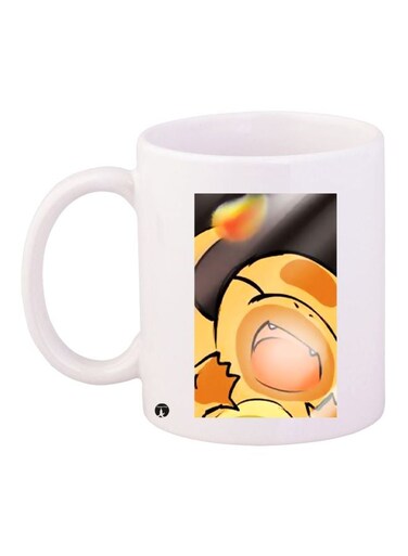 Cartoon Printed Coffee Mug White/Yellow/Black