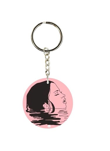 Double Sided Girl Printed Keychain