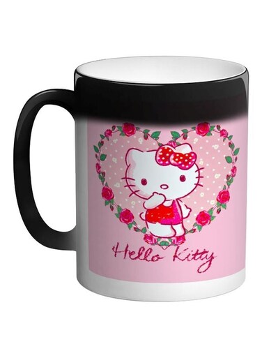 Hello Kitty Printed Colour Changing Coffee Mug Black 325ml