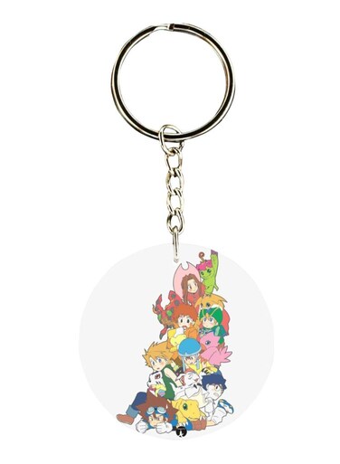 Double Sided Digimon Printed Keychain