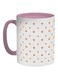 Motifs Of Small And Large Stars Printed Coffee Mug Pink/White/Orange 325ml