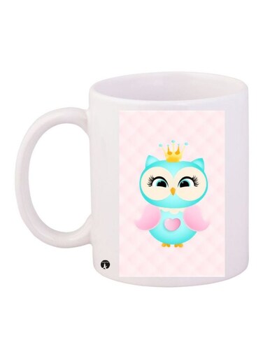 Owl Printed Coffee Mug White/Pink/Blue