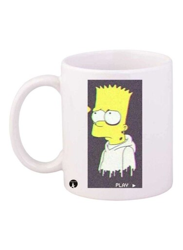 Simpsons Printed Mug White/Yellow/Black Standard Size