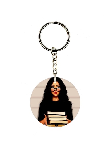 Girl Printed Dual Sided Keychain