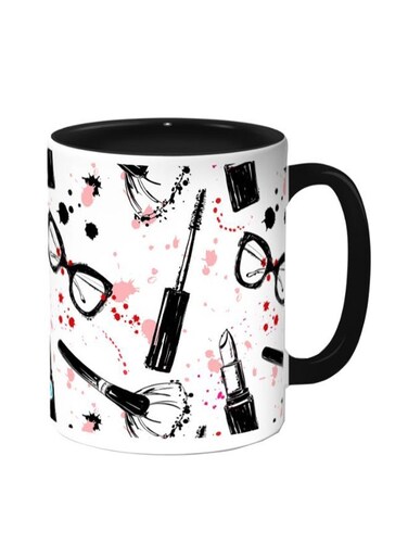 Makeup And Fashion Printed Coffee Mug Black/White 11ounce