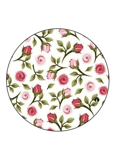 Flowers Printed Fridge Magnet Round Multicolour
