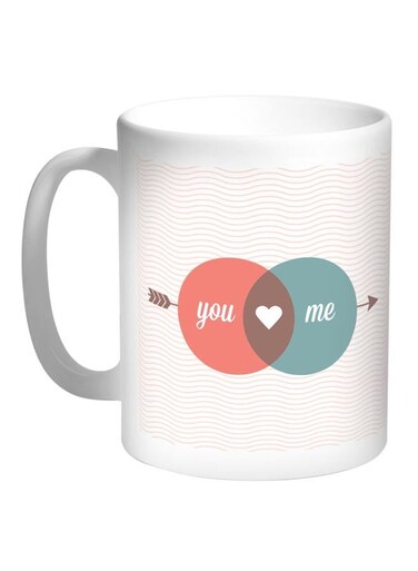 You Love Me Printed Coffee Mug White/Green/Orange 11ounce