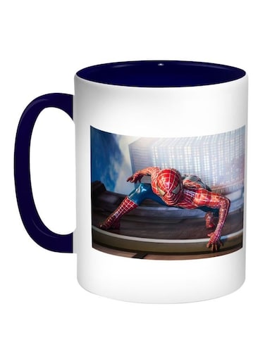 Spider Man Printed Coffee Mug Blue/White/Red 11ounce