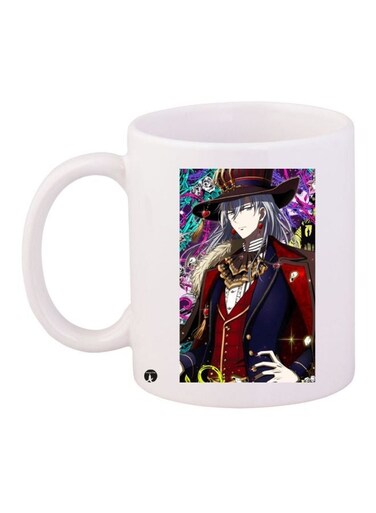 Cartoon Printed Coffee Mug White/Red/Purple 11ounce