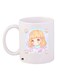 Anime Girl Printed Coffee Mug White/Pink/Blue 11ounce