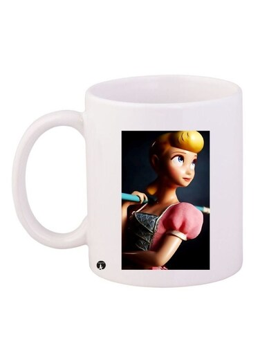 Barbie Printed Coffee Mug White/Blue/Yellow 11ounce