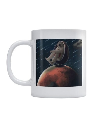 Astronaut Printed Mug White/Blue/Grey