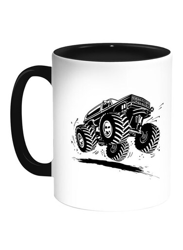 Modified Car Printed Coffee Mug White/Black 11ounce