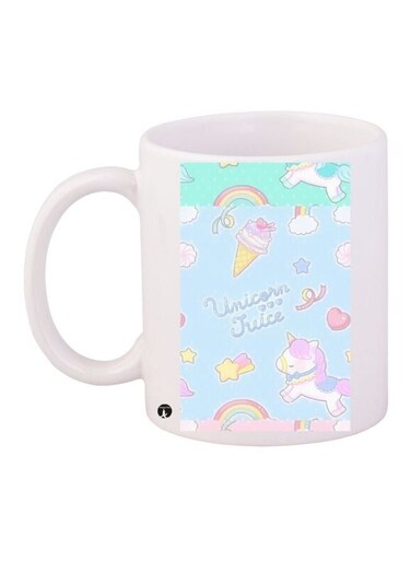 Unicorn Juice Printed Coffee Mug White/Blue/Pink 11ounce