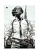 Pubg Themed Metallic Plate Grey/Black/White 20x15cm