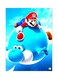 Super Mario Themed Metallic Plate Blue/White/Red 20x15cm