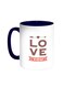 I Love You Printed Coffee Mug Blue/White 11ounce
